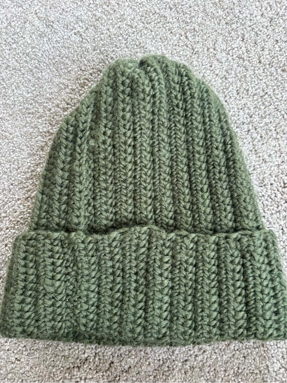 Olive Green Knit Beanie